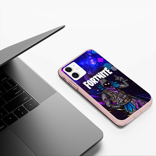 Чехол iPhone 11 матовый FORTNITE x RAVEN / 3D-Светло-розовый – фото 3