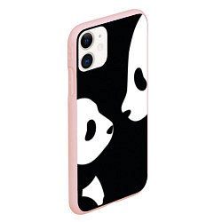 Чехол iPhone 11 матовый Panda, цвет: 3D-светло-розовый — фото 2