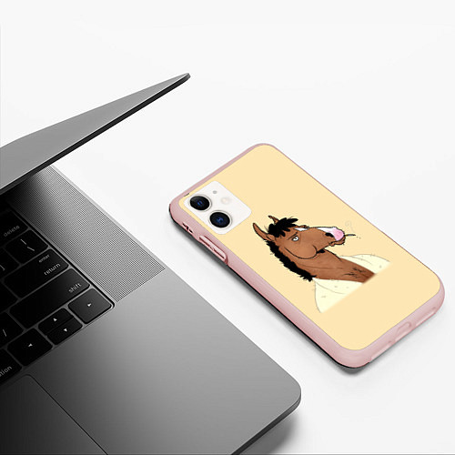 Чехол iPhone 11 матовый Конь БоДжек / 3D-Светло-розовый – фото 3