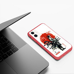 Чехол iPhone 11 матовый ONE PIECE ZOHO SAMURAI цвета 3D-красный — фото 2