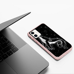 Чехол iPhone 11 матовый Космический Кит, цвет: 3D-светло-розовый — фото 2