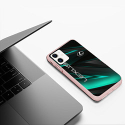 Чехол iPhone 11 матовый Lexus, цвет: 3D-светло-розовый — фото 2