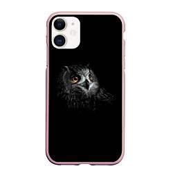 Чехол iPhone 11 матовый Сова, цвет: 3D-светло-розовый