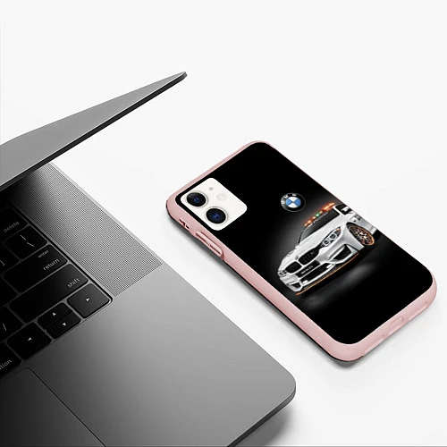 Чехол iPhone 11 матовый Safety car / 3D-Светло-розовый – фото 3