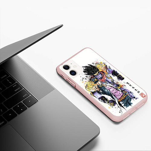 Чехол iPhone 11 матовый JOJO / 3D-Светло-розовый – фото 3