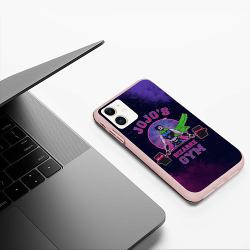 Чехол iPhone 11 матовый JoJo’s Bizarre Adventure Gym / 3D-Светло-розовый – фото 3