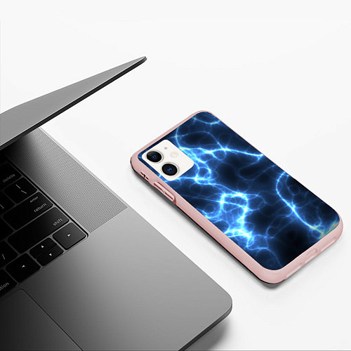 Чехол iPhone 11 матовый Электро / 3D-Светло-розовый – фото 3