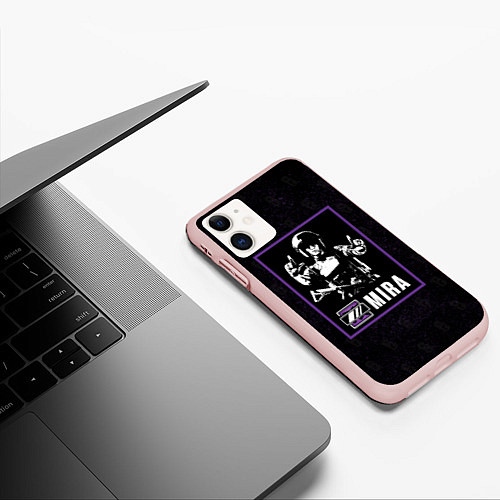 Чехол iPhone 11 матовый Mira / 3D-Светло-розовый – фото 3