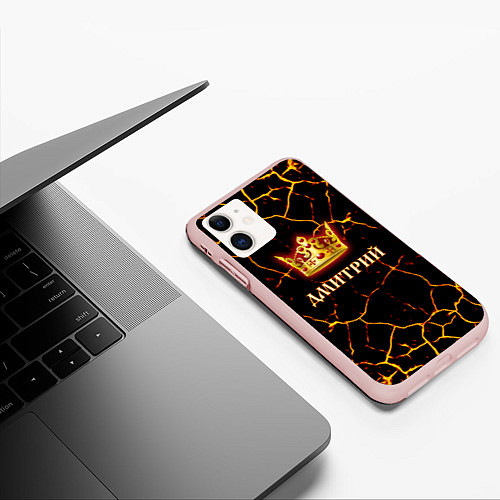 Чехол iPhone 11 матовый Дмитрий / 3D-Светло-розовый – фото 3