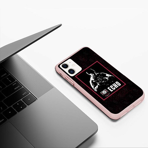 Чехол iPhone 11 матовый Echo / 3D-Светло-розовый – фото 3