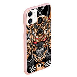 Чехол iPhone 11 матовый CyberSkull, цвет: 3D-светло-розовый — фото 2