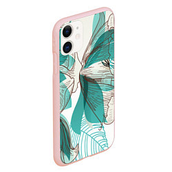 Чехол iPhone 11 матовый Цветок, цвет: 3D-светло-розовый — фото 2