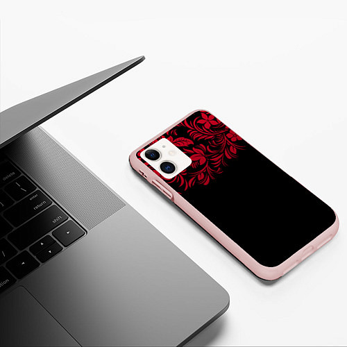 Чехол iPhone 11 матовый Цветы / 3D-Светло-розовый – фото 3