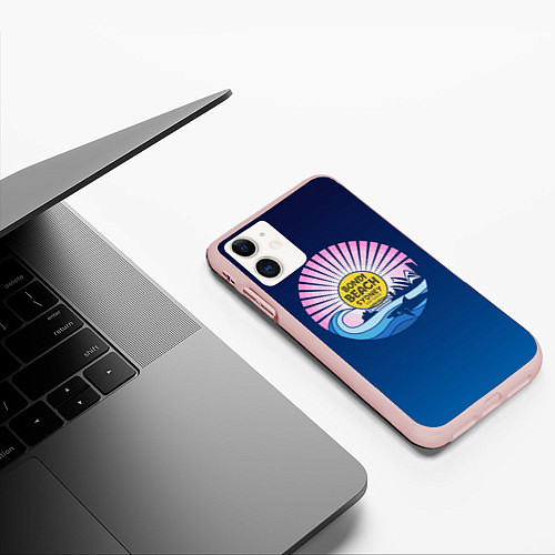 Чехол iPhone 11 матовый Bondi Beach Sydney / 3D-Светло-розовый – фото 3