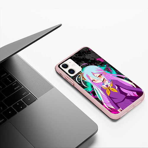 Чехол iPhone 11 матовый Малышка Широ / 3D-Светло-розовый – фото 3