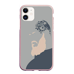 Чехол iPhone 11 матовый Рагнар Лодброк, цвет: 3D-светло-розовый