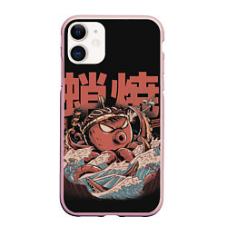 Чехол iPhone 11 матовый Monster Takoyaki, цвет: 3D-светло-розовый