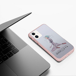 Чехол iPhone 11 матовый Ghost in the Eva, цвет: 3D-светло-розовый — фото 2