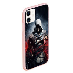 Чехол iPhone 11 матовый Assassins Creed 4: Black Flag, цвет: 3D-светло-розовый — фото 2