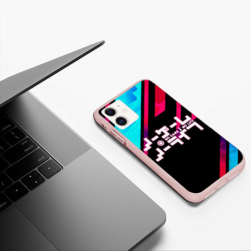 Чехол iPhone 11 матовый NO GAME NO LIFE LOGO / 3D-Светло-розовый – фото 3