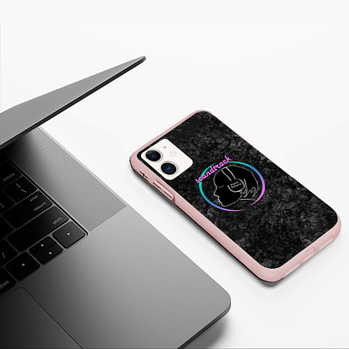 Чехол iPhone 11 матовый Саундтрек Слушай музыку / 3D-Светло-розовый – фото 3