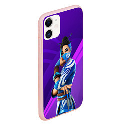 Чехол iPhone 11 матовый Fortnite Blue Jade, цвет: 3D-светло-розовый — фото 2