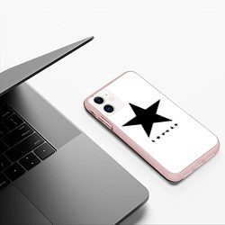 Чехол iPhone 11 матовый Blackstar - David Bowie, цвет: 3D-светло-розовый — фото 2