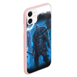 Чехол iPhone 11 матовый ASSASSINS CREED VALHALLA ВАЛХАЛЛА, цвет: 3D-светло-розовый — фото 2