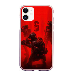 Чехол iPhone 11 матовый RAINBOW SIX SIEGE 6 ОСАДА РАДУГА, цвет: 3D-светло-розовый