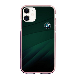 Чехол iPhone 11 матовый GREEN BMW, цвет: 3D-светло-розовый