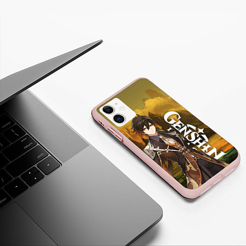 Чехол iPhone 11 матовый Zhong Li Чжун ли / 3D-Светло-розовый – фото 3
