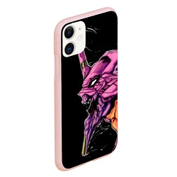 Чехол iPhone 11 матовый Evangelion Eva 01, цвет: 3D-светло-розовый — фото 2