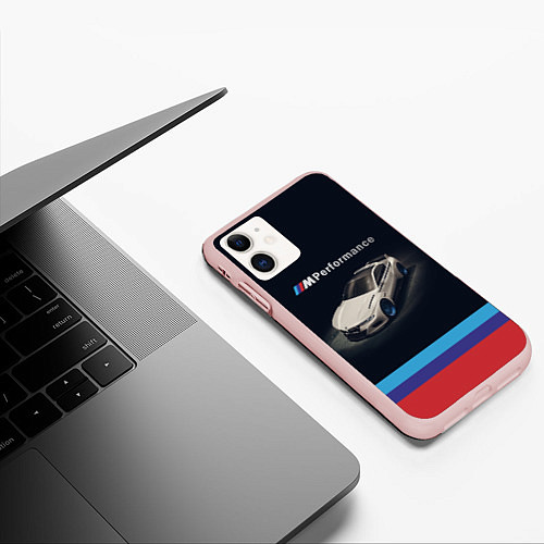 Чехол iPhone 11 матовый BMW CLS 3 0 PERFORMANCE / 3D-Светло-розовый – фото 3