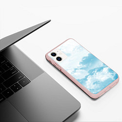 Чехол iPhone 11 матовый Плотные облака, цвет: 3D-светло-розовый — фото 2