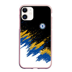 Чехол iPhone 11 матовый CHELSEA БРЫЗГИ КРАСОК, цвет: 3D-светло-розовый