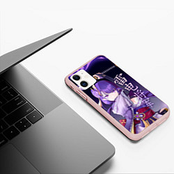 Чехол iPhone 11 матовый Сёгун Райден - Геншин Импакт, цвет: 3D-светло-розовый — фото 2