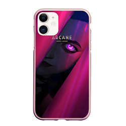 Чехол iPhone 11 матовый ArcaneДжинкc, цвет: 3D-светло-розовый