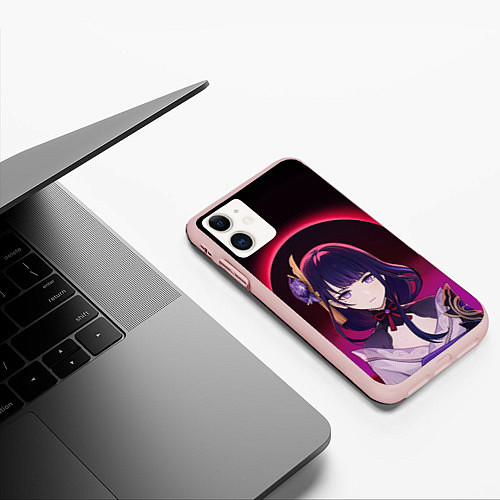 Чехол iPhone 11 матовый СЁГУН РАЙДЕН БААЛ / 3D-Светло-розовый – фото 3