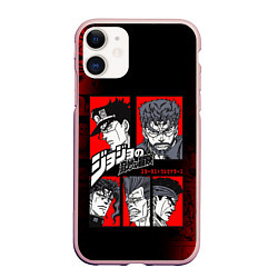 Чехол iPhone 11 матовый JOJO BIZARRE ADVENTURE ДЖОДЖО АРТ, цвет: 3D-светло-розовый