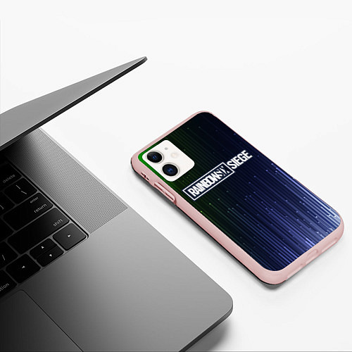 Чехол iPhone 11 матовый RAINBOW SIX SIEGE Абстракция / 3D-Светло-розовый – фото 3