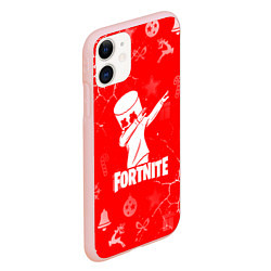 Чехол iPhone 11 матовый Fortnite - Marshmello новогодний, цвет: 3D-светло-розовый — фото 2