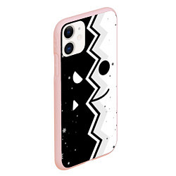 Чехол iPhone 11 матовый НОВОГОДНИЙ GEOMETRY DASH SMILE 2022, цвет: 3D-светло-розовый — фото 2