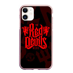 Чехол iPhone 11 матовый МАНЧЕСТЕР ЮНАЙТЕД КРАСНЫЕ ДЬЯВОЛЫ RED DEVILS, цвет: 3D-светло-розовый