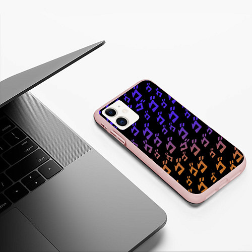 Чехол iPhone 11 матовый JOJOS BIZARRE ADVENTURE PATTERN / 3D-Светло-розовый – фото 3