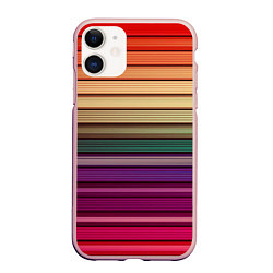 Чехол iPhone 11 матовый CUBER RAINBOW, цвет: 3D-светло-розовый