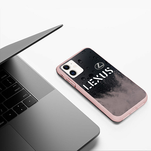 Чехол iPhone 11 матовый LEXUS Lexus - Краски / 3D-Светло-розовый – фото 3