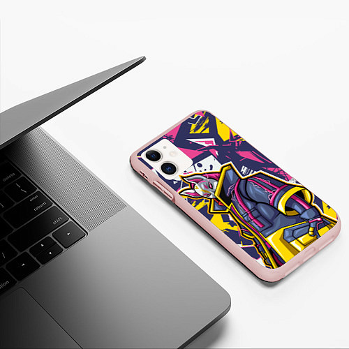 Чехол iPhone 11 матовый Магический Кицунэ Fortnite / 3D-Светло-розовый – фото 3