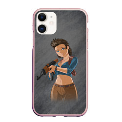 Чехол iPhone 11 матовый Nathan Drake girl from Uncharted by sexygirlsdraw, цвет: 3D-светло-розовый