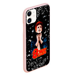 Чехол iPhone 11 матовый Theres a Starman waiting in the sky, цвет: 3D-светло-розовый — фото 2