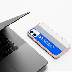 Чехол iPhone 11 матовый Chelsea football club, цвет: 3D-светло-розовый — фото 2